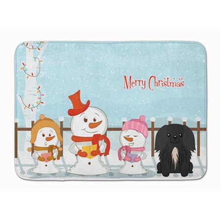 Carolines Treasures Merry Christmas Pekingnese Black Machine Washable Memory Foam Mat BB2438RUG